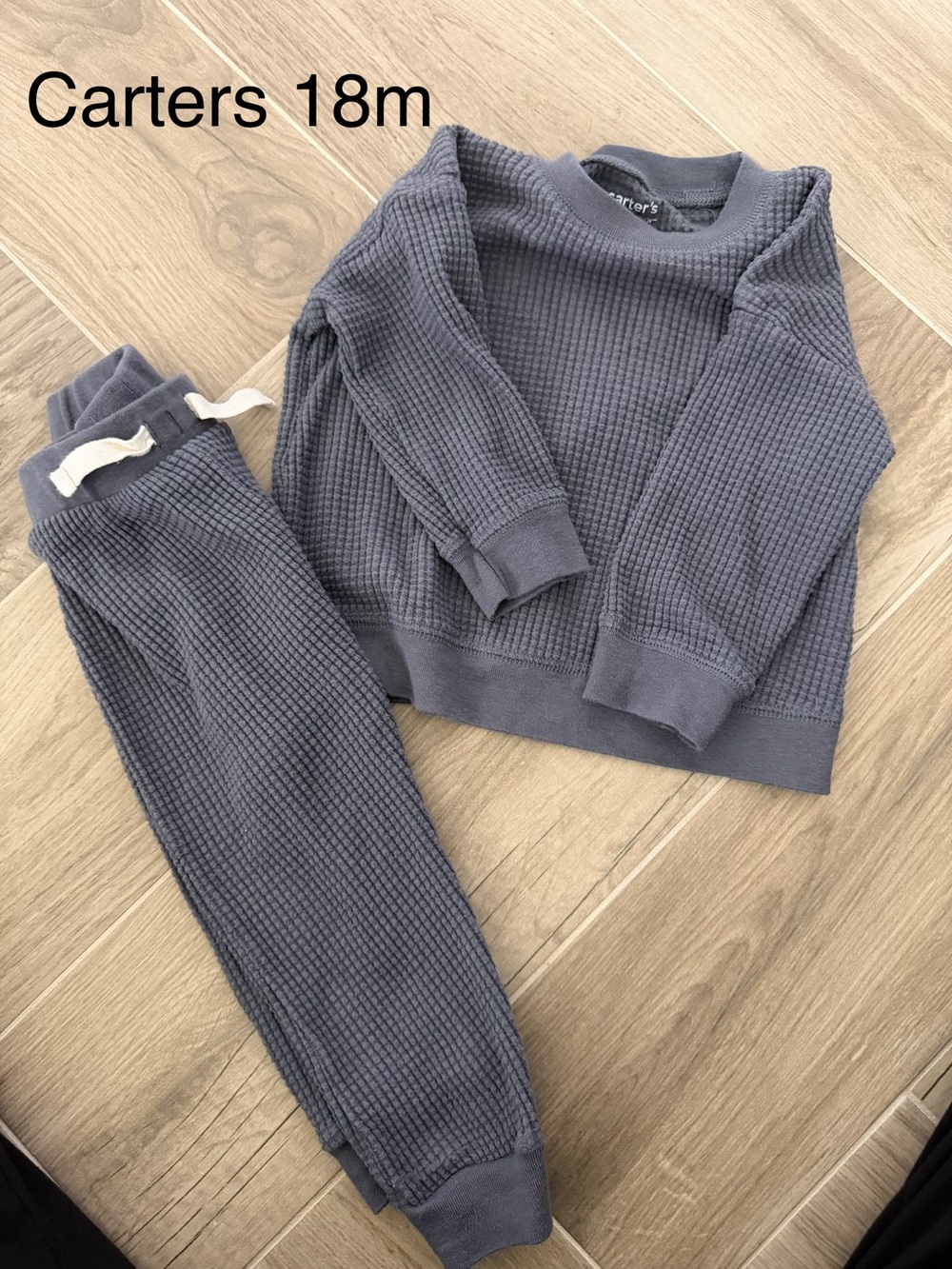 Carter's Toddler 2-Piece Waffle Knit Set in Slate Gray